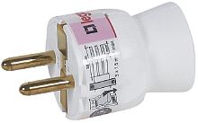 Вилка электрическая с заземлением прямая Legrand Helium 16А белый картинка 